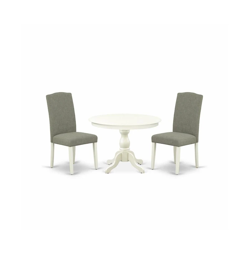 East West Furniture 3 Piece Dining Room Table Set