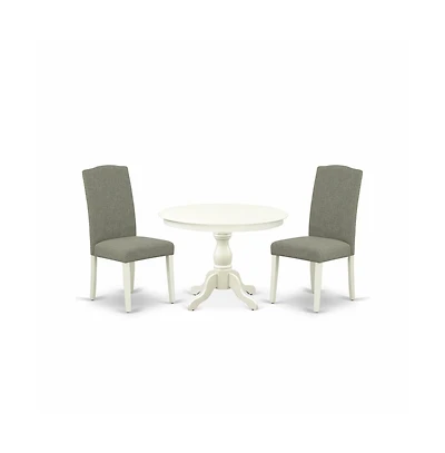 East West Furniture 3 Piece Dining Room Table Set