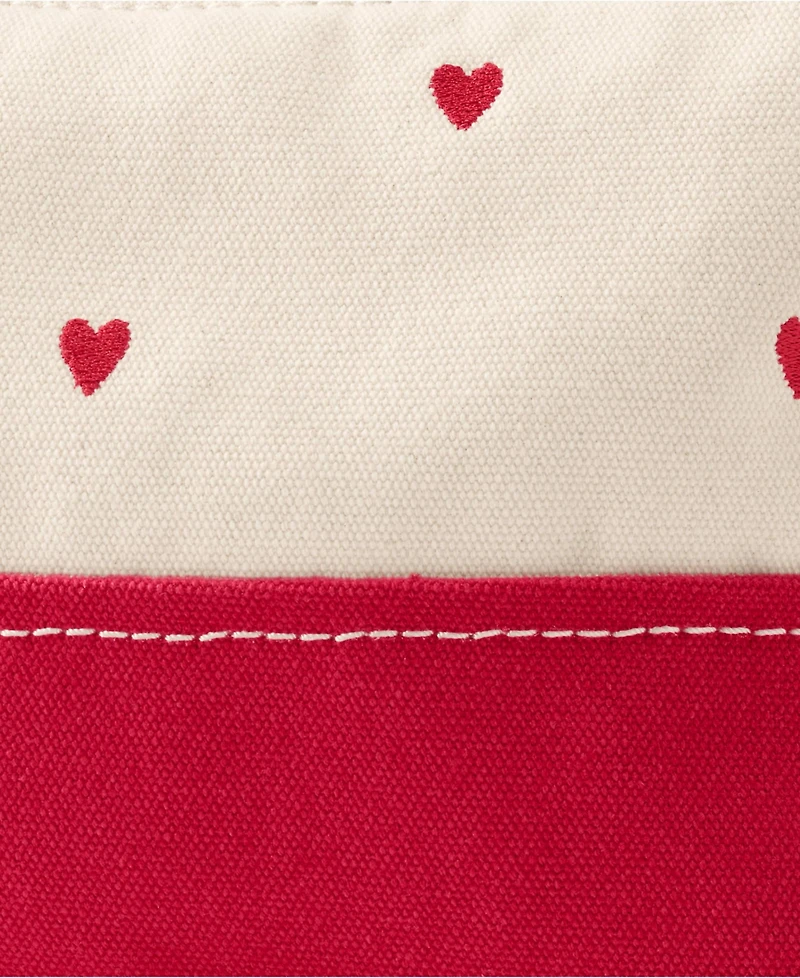 Lands' End Embroidered Zipper Canvas Pouch