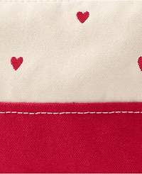 Lands' End Embroidered Zipper Canvas Pouch