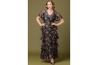 Kiyonna Women's Mon Ange Tiered Lace Evening Gown