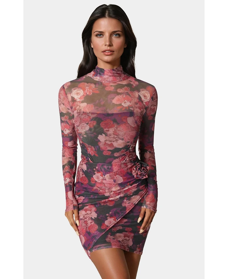 Bebe Floral Mesh Bodysuit