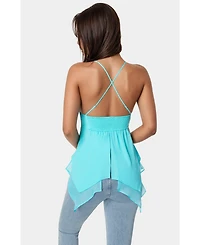 Bebe Asymmetric Butterfly Tank Top