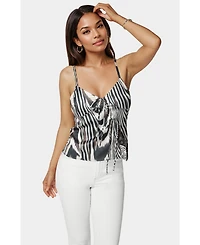 Bebe Women's Tie Front Satin Cami