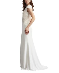 Tadashi Shoji Women's Isadora Embroidered Crepe Gown