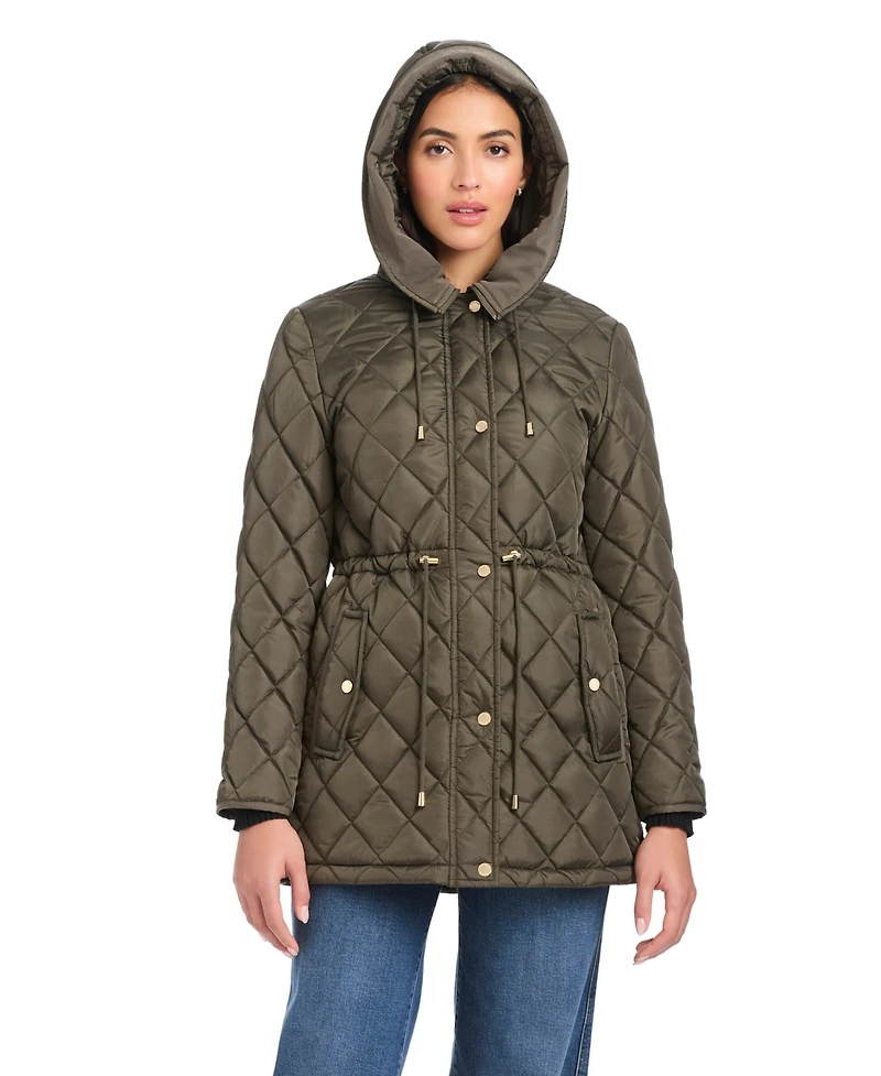 kate spade new york Women's Diamond Quilted Anorak Jacket With Hood