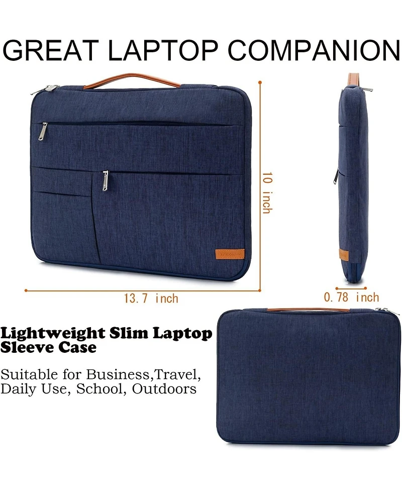 14 inch Laptop Sleeve Bag, Slim Shockproof Handbag, Computer Carrying Case Cover Compatible with MacBook Air/Pro,Acer Asus Dell Hp Blue