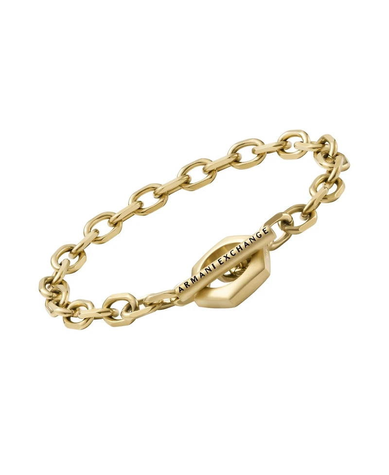 Armani Exchange Men's Gold-Tone Stainless Steel Chain Bracelet