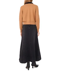1.state Women's Long Sleeve Button Up Collar Jacket
