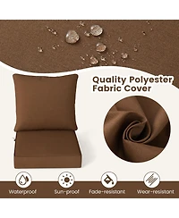 Gymax 2PCS Deep Seat Chair Cushion Pads Set Indoor/Outdoor w/ Rope Belts