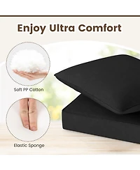Gymax 2PCS Deep Seat Chair Cushion Pads Set Indoor/Outdoor w/ Rope Belts