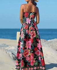 Cupshe Women's Vibrant Oasis Tropical Maxi Beach Dress