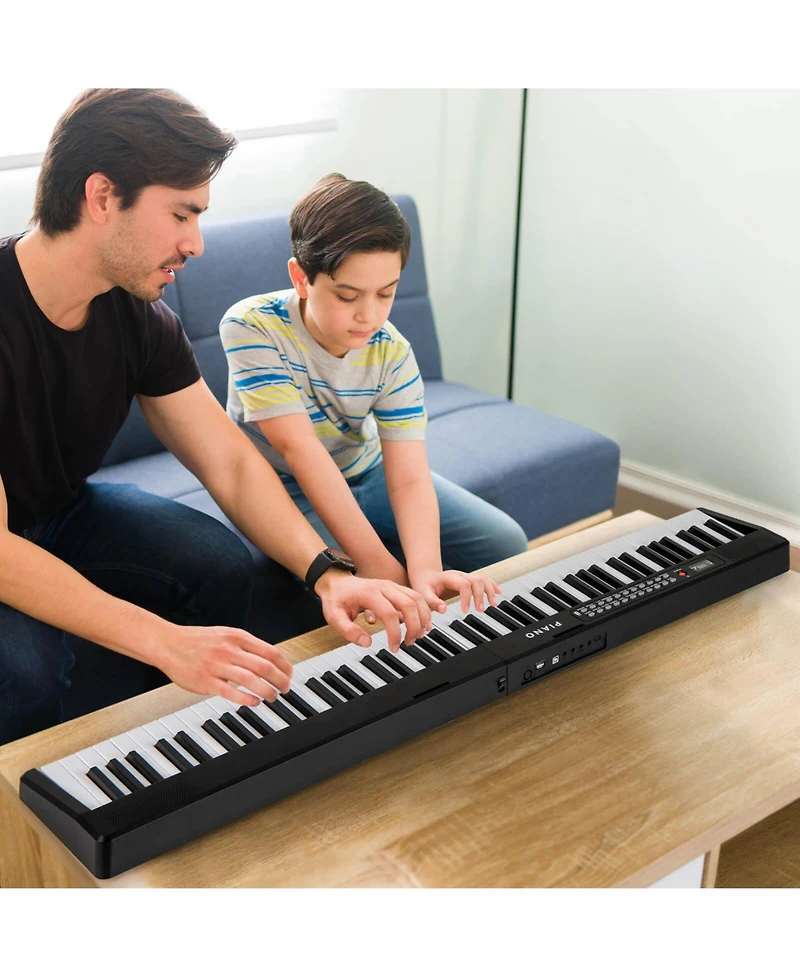 88 Key Folding Piano Keyboard with Wireless Midi Dual Speakers 1000 Timbres