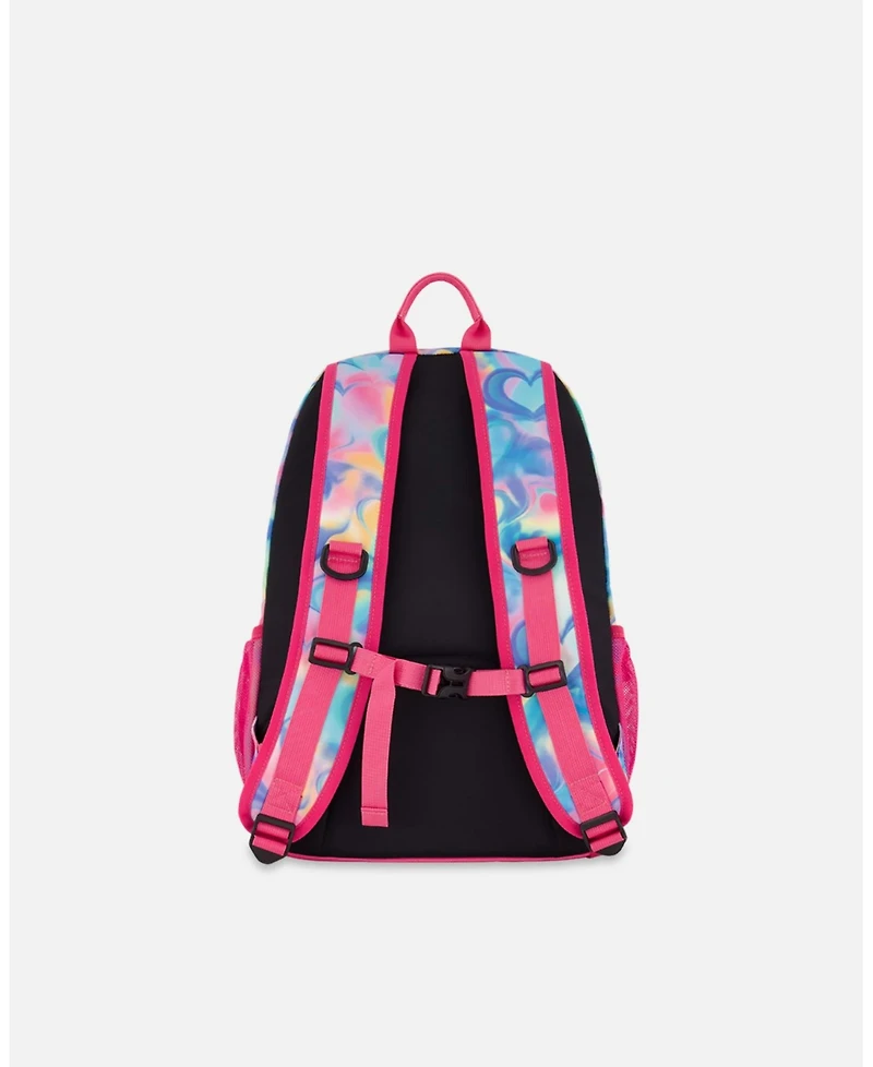 Deux par Deux Girl Kids Backpack Rainbow Heart Print - Toddler|Child
