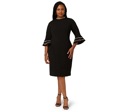 Adrianna Papell Plus 3/4-Sleeve Sheath Dress