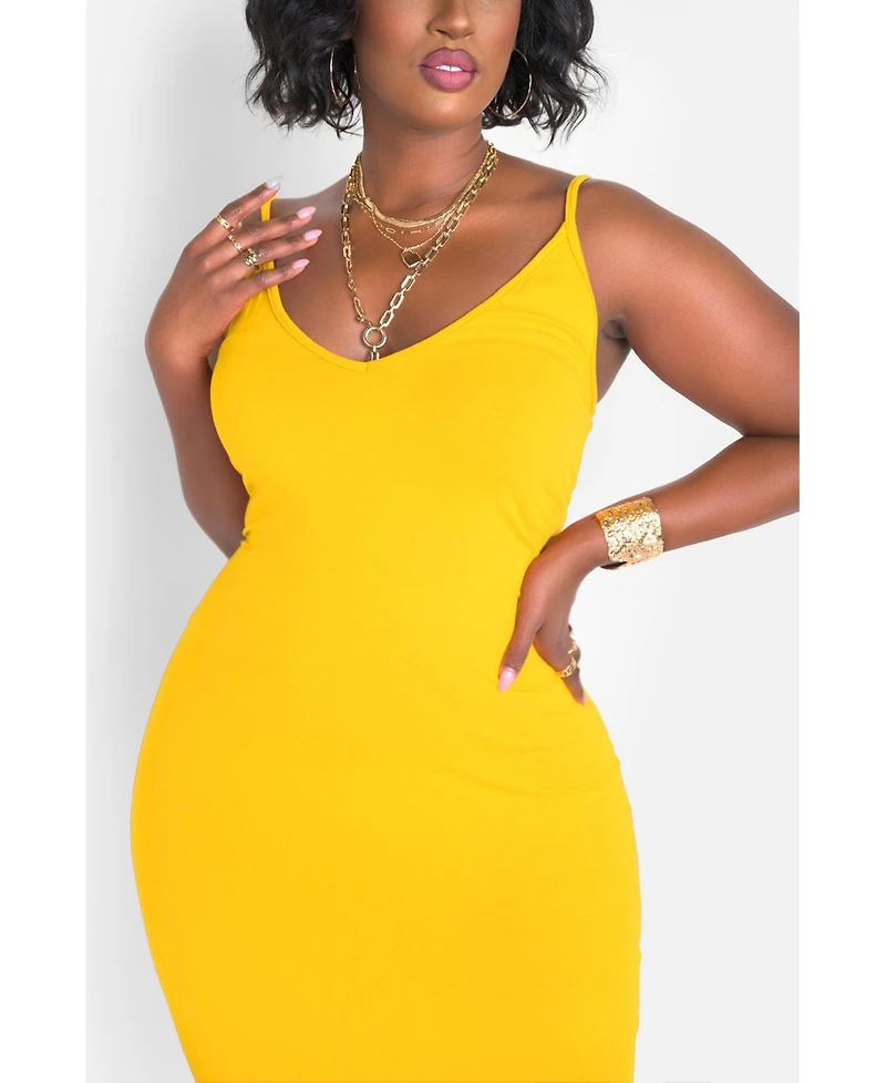 Rebdolls Plus Size A Lot To Love V-Neck Midi Dress & Cardigan Set