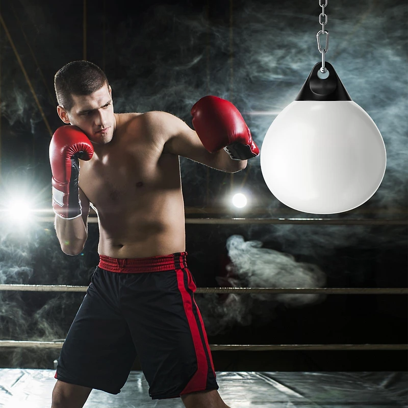 21 Inch Water Punching Bag with Adjustable Metal Chain - White