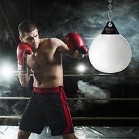 21 Inch Water Punching Bag with Adjustable Metal Chain - White
