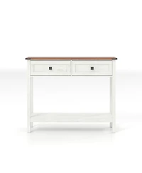 Kitchen Cabinet Console Table with 2 Drawer and Bottom Storage Shelf
