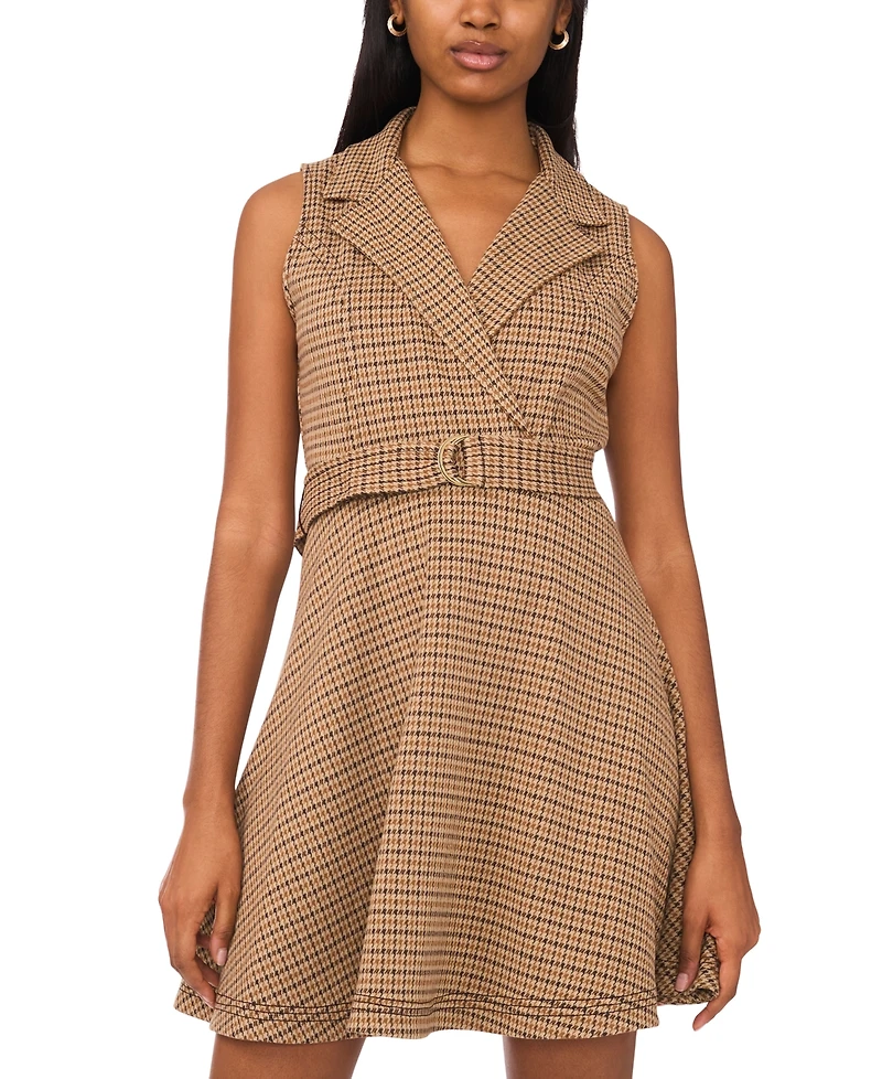 Msk Petite Crossover V-Neck Belted Short Dress