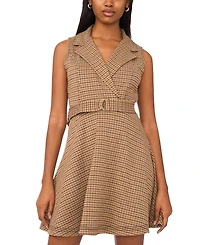 Msk Petite Crossover V-Neck Belted Short Dress