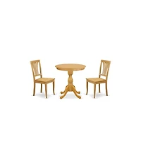 East West Furniture 3-Pc Kitchen Table Set