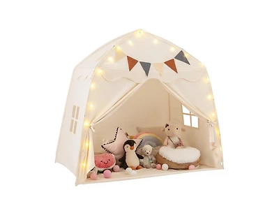 Kids Play Tent Bed Tent with String Lights Extra Large Playhouse Tent