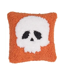 Mini Skull Hooked Throw Pillow, 8" x 8"