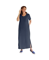 Woman Within Plus Perfect Short-Sleeve Scoopneck Maxi Tee Dress