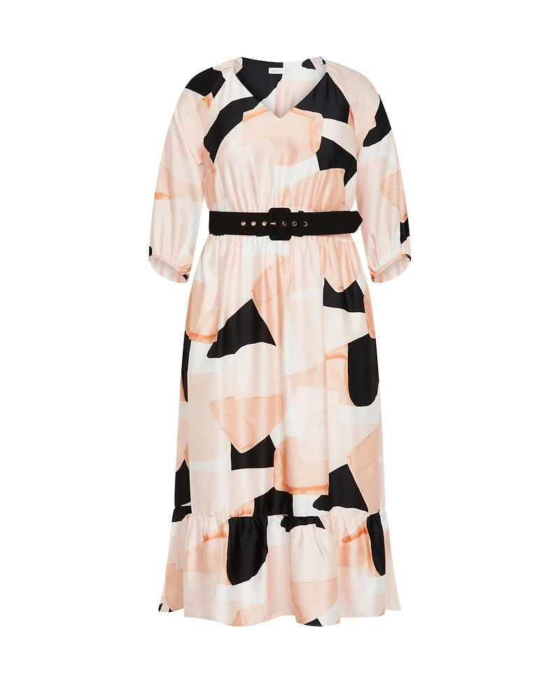 City Chic Plus Betty Print Midi Dress