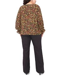 Vince Camuto Plus Balloon Sleeve V-Neck Blouse
