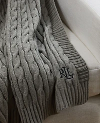 Lauren Ralph Jamie Cable-Knit Throw, 50" x 60"