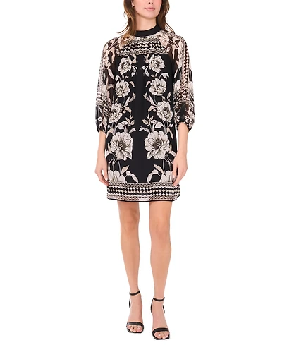 Msk Women's Mock Neck Shift Dress