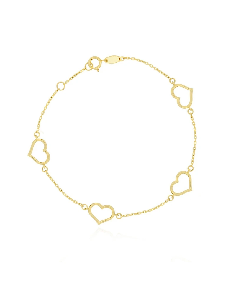 The Lovery Gold Open Heart Station Bracelet 14K Gold