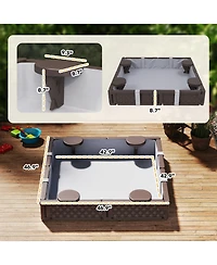 Qaba Square Kids box with Cover, 4 Seats, Bottom Liner,