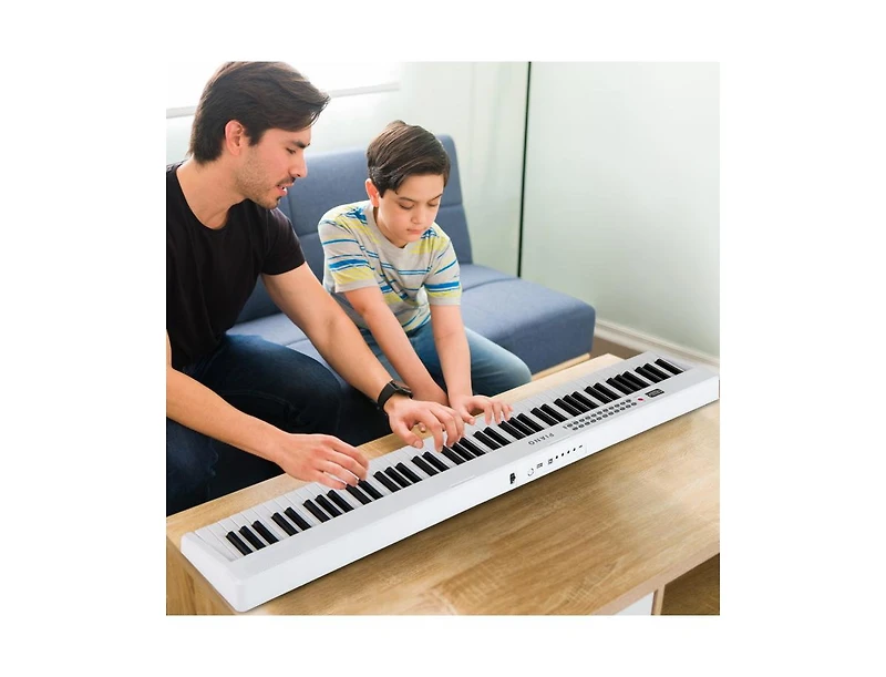 88-Key Foldable Electric Keyboard Piano with Wireless Midi and Dual Speakers