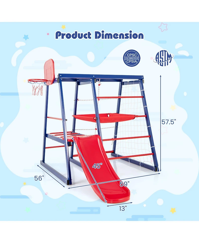 7-in-1 Metal Toddler Climbing Toy for Ages 3-7