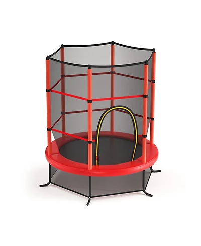 55 Inch Kids Recreational Trampoline Mat with Enclosure Net