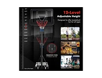 4.25 to 10 Feet Adjustable Basketball Hoop System with Holes and 2 Nets