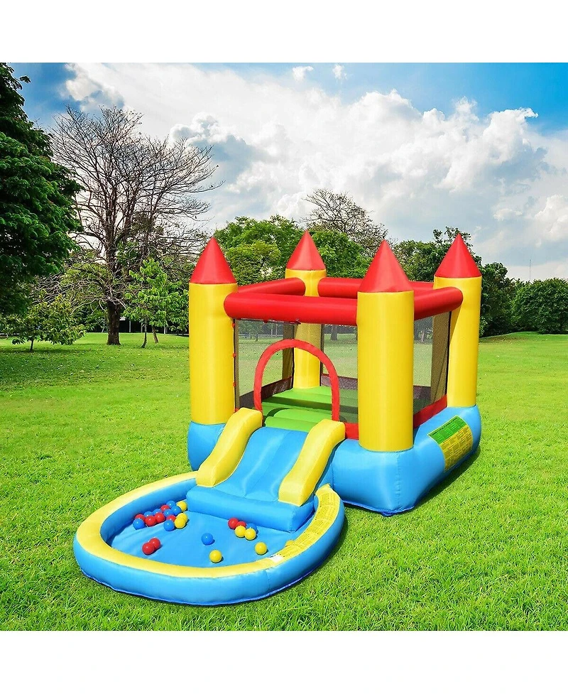 Kids Inflatable Bounce House Castle with Ball Pit and Carrying Bag