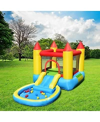 Kids Inflatable Bounce House Castle with Ball Pit and Carrying Bag