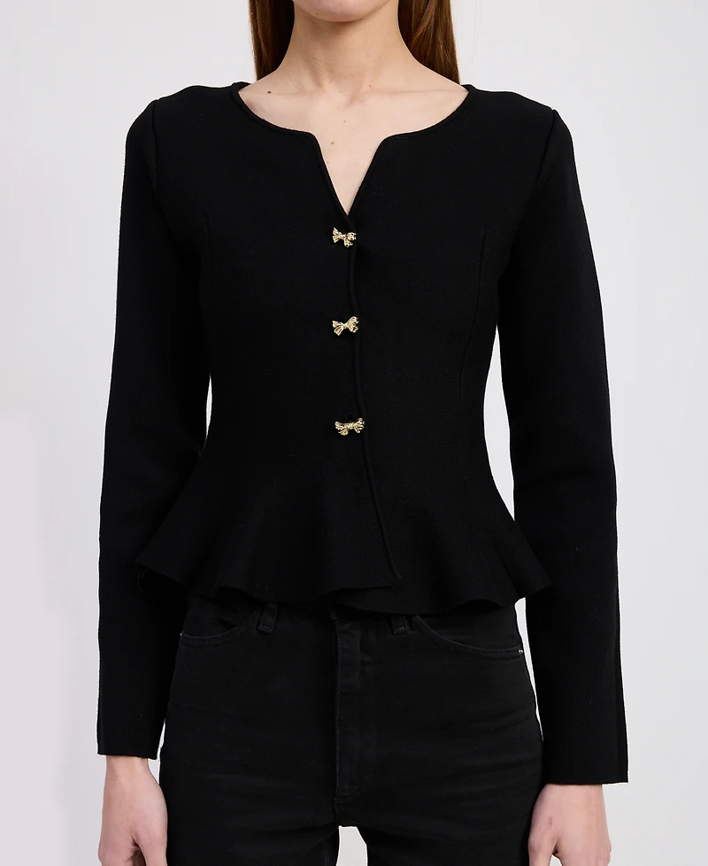 En Saison Women's Idah Button Front Cardigan Sweater