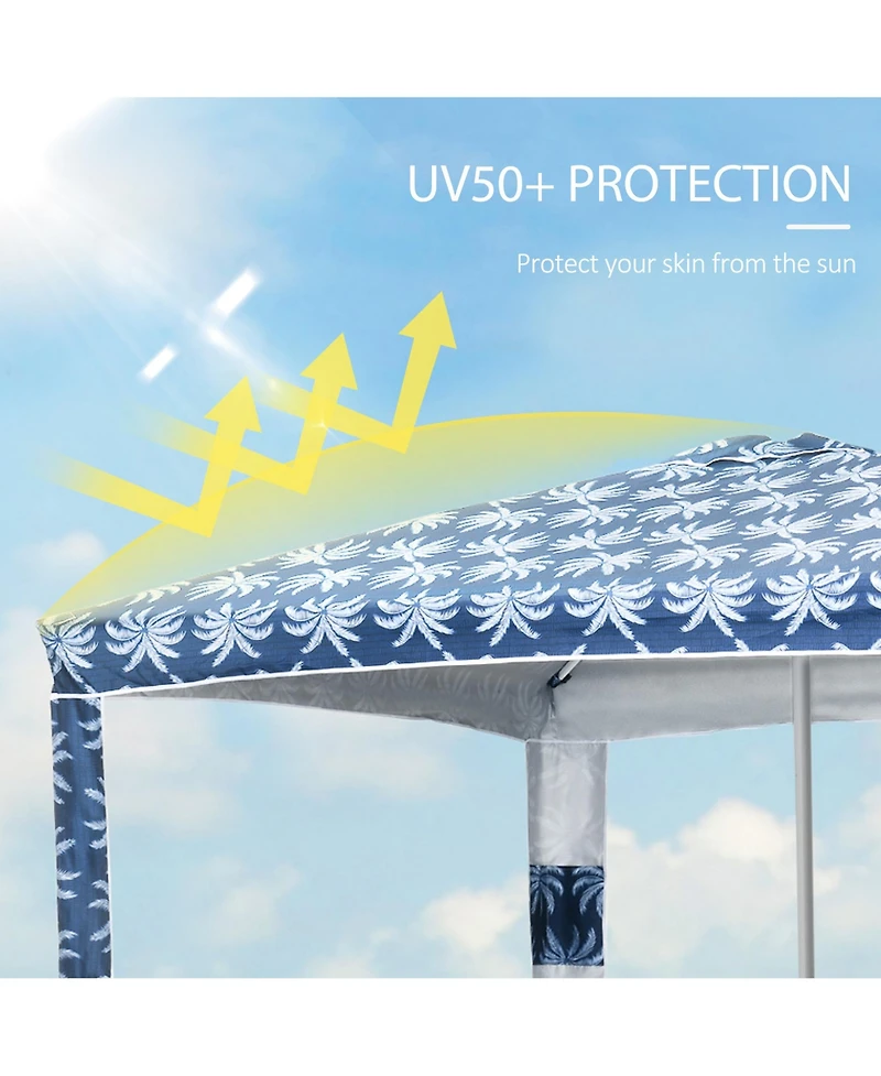 Outsunny 6.5' Weighted Cabana Beach Umbrella w/ bags, Carry Bag