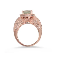 Suzy Levian New York Sterling Silver Oval Cut Center Topaz Cocktail Ring