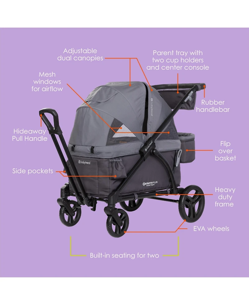 Baby Trend Baby Navigator 2-in-1 Stroller Wagon - Dash Plum