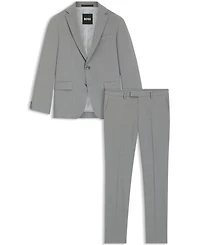 Boss by Hugo Boss Men's Washable Micro-Patterned Stretch Fabric Slim-Fit Suit