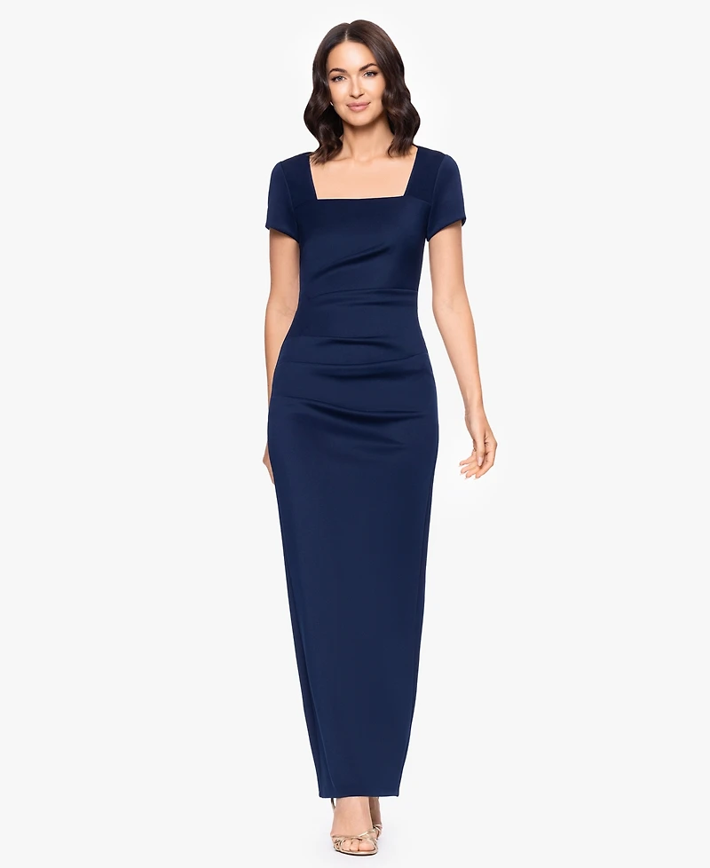 Betsy & Adam Women's Scuba Square Neck Open Back Dress