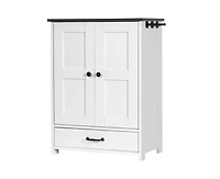 Casainc Storage Cabinet with Pet Feeding Station Hidden Dog Bowls and Adjustable Panel