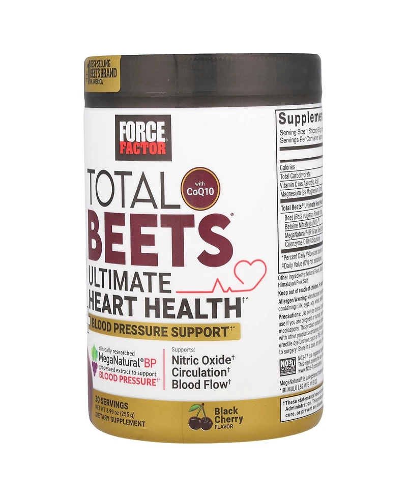 Force Factor Total Beets With CoQ10 Ultimate Heart Health Black Cherry