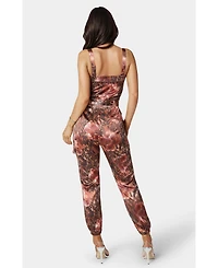 Bebe Women's Zip Front Jogger Jumpsuit